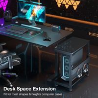 Height Adjustable Computer Tower Stand, 2-Tier Case CPU Holder Cart Under Desk Mobile PC Stand Laptop Standing Table Accessories