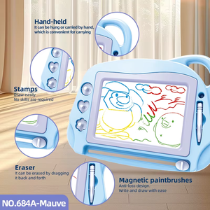 Магнитная доска для рисования для детей, мини-планшет для путешествий, с 3 штампами - Product Image 6