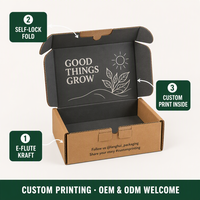 Boîte d'expédition en carton ondulé kraft écologique et recyclable, personnalisable à l'intérieur et à l'extérieur, avec fermeture auto-adhésive, OEM ODM en gros