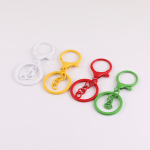 Colorful Metal Round Keychain Set With Chain For Diy <b>Doll</b> Bag Charm <b>Accessories</b> Unisex 14 Years Up - Product Image 2