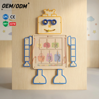 Jouet éducatif en bois Montessori STEM Robot Vane pour les enfants de 2 à 13 ans, développement de la pensée logique et apprentissage magnétique, tableau d'activités mural
