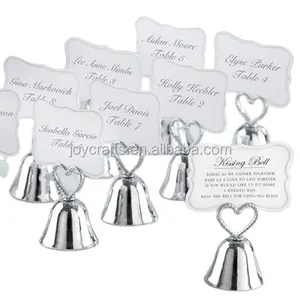 Forma di amore Baciare Campana D'argento di Carta del Posto Holder Wedding