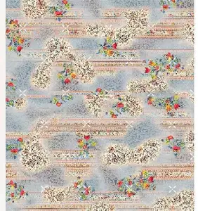 100%rayon Poly Chambray Fabric Custom Design Rayon Spun Crushed Digital Printed With Floral Woven Spun Rayon Fabric For Clothes