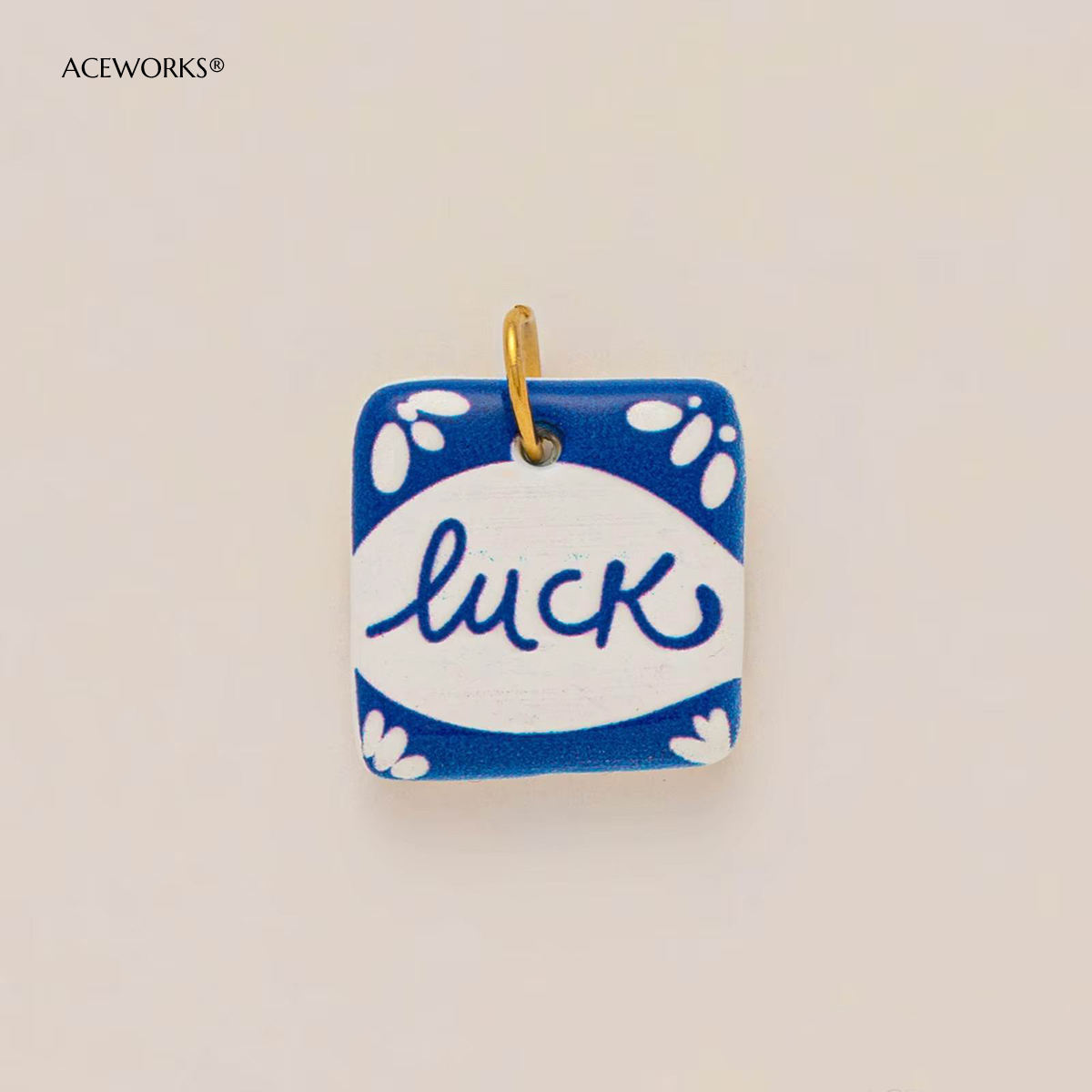 "LUCK" Square Charm