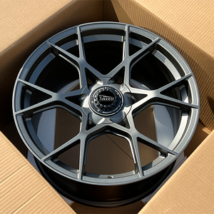 Jantes forgées en aluminium 6061-T6 de 20 pouces, modèle 5326F, finition satinée or, noir satiné, gris canon, pour Porsche 718 - Product Image 4