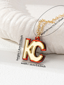 2025 Kansas City Chiefs Game Day Halskette Acryl KC Anhänger Kugelform Trendy Style Schmuck Zubehör für Frauen Fans - Product Image 4