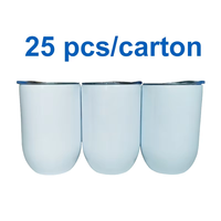 Entrepôt USA Stocké Blanc 12 oz Droite Sublimation Blancs Gobelet à Vin en Acier Inoxydable