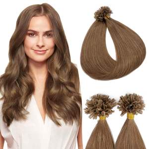 Extensioni per <span class=keywords><strong>capelli</strong></span> a U, in vero capello, 12-26 pollici, 1g/mazzo, 50g, lisci/ricci, tutti i colori, attacco a unghia, senza estensioni terminali, prodotte in Cina, all'ingrosso - Product Image 1
