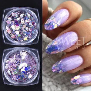 12 Couleurs Paillettes Holographiques Hexagonales pour Ongles, Flocons Brillants, Paillettes Iridescentes Épaisses, Décorations de Manucure, Fournitures pour Ongles - Product Image 3