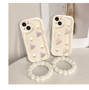 Amour perle <span class=keywords><strong>coque</strong></span> souple lunette incurvée Bracelet chaîne dame <span class=keywords><strong>coque</strong></span> de téléphone pour <span class=keywords><strong>Vivo</strong></span> Y78 Y36 Y22S Y04 Y75 Y77 V27 V25 V50 Pro Y21 couvre - Product Image 2