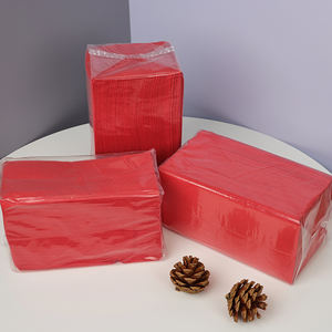 Usine de gros personnalisé double couche soft-pack mouchoirs en papier, restaurant et hôtel rouge serviettes échantillons gratuits fournis - Product Image 4