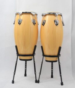 Professional Yang Wood Conga <b>Drum</b> Set 11"+12" Inch with Separate Gold Plated Stand Cowhide Drumhead Latin Percussion Hand <b>Drum</b> - Product Image 6