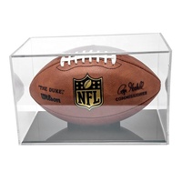 Individueller Würfel mit klarer Abdeckung schwarzer Boden Pmma Plexiglas Acryl Fußball Rugby Ball Basketball Displayständer Box Fußball-Displayetui