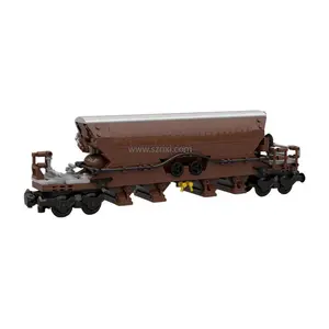 MOC DIY interlocking freight train locomotive modified carriage rear hanging extension compatible with Building Block Sets