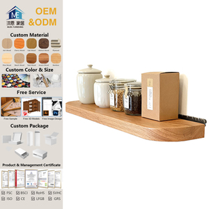 Thick <strong>Oak</strong> Floating <strong>Shelf</strong> with Rounded Corners Wooden <strong>Wall</strong> <strong>Shelves</strong> for Bathroom Living Room Storage Holders &amp; Racks - Product Image 1