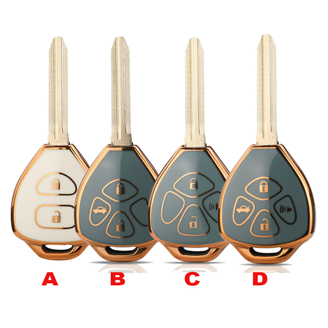 Remote Car Key TPU Cover Case 2/3/4 Buttons Compatible with Toyo Camry Avalon Corolla Matrix RAV4 Venza Yaris