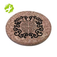 Vente chaude personnalisé imprimé 10 cm rond antidérapant sous-verres en liège Style classique tampons en papier durable pour Tables sous-verres boissons