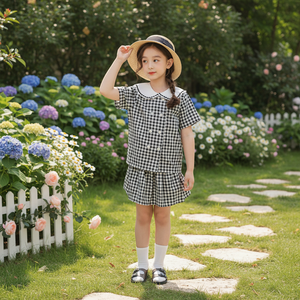 Conjunto de Ropa para Niñas OZKIZ Estilo Coreano 100% Algodón, Moda de Verano para 2-7 Años con Decoraciones de Volantes, Venta al Por Mayor - Product Image 3