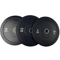 Ensemble de plaques de poids de pare-chocs en caoutchouc noir en gros d'usine Kgs Gym Fitness poids libres
