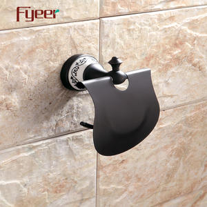 Fyeer Porte-<span class=keywords><strong>papier</strong></span> hygiénique en laiton au design en <span class=keywords><strong>porcelaine</strong></span> bleue et blanche - Product Image 3