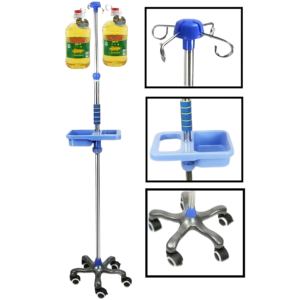 Support de poteau de perfusion hospitalier de haute qualité Support de goutte à goutte portable en acier inoxydable IV - Product Image 1