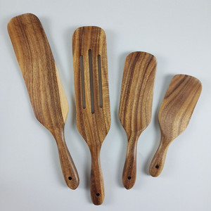 Set Spatula Kayu, Peralatan Dapur Jati Alami, Set Peralatan Masak Kayu Tidak Lengket Tahan Panas, Set Spatula Semprot - Product Image 3