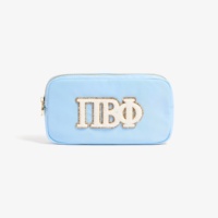 Pochette cosmétique de lettre chenille grecque personnalisée ADPi Pi Pi Phi AXO KAT étui de voyage à patchs scintillants cadeau pour les sacs de maquillage de sororité des soeurs