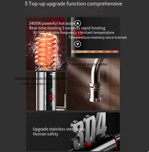 Chauffe-eau électrique instantané pour cuisine avec affichage numérique et <span class=keywords><strong>robinet</strong></span> de sortie d'eau à température constante - Product Image 2
