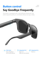Lunettes Intelligentes Noires Légères à la Pointe de la Technologie avec Micro IA 94 dB pour Appels et Musique, Confortables à Porter, Recharge Type-C
