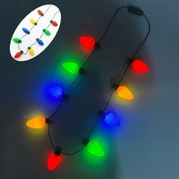 Collier lumineux de Noël à 9 ampoules LED clignotantes pour fêtes et accessoires de costume de Noël