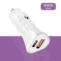 Chargeur de voiture rapide USB-C PD12W Type C 18W 2.4A, 2 ports QC3.0, adaptateur d'alimentation rapide, chargeur de voiture PD 20W pour écouteurs