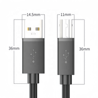 Câble de données d'imprimante USB 2.0 en PVC, type A mâle vers B mâle, cordon de données USB pour imprimante Brother HP Canon Lexmark Epson