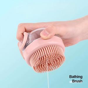 Cepillo para Bañar Mascotas con Dispensador de Champú |   Cepillo de Masaje de Silicona Suave para Perros y Gatos |   Cepillo Suave para el Baño - Product Image 4