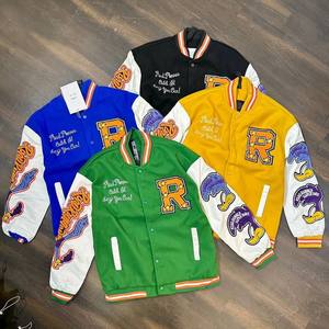 Manufacturer High Quality Embroidery Leather Custom Logo <b>Long</b> Sleeves Letterman Varsity <b>Jackets</b> <b>for</b> <b>Men</b> Varsity <b>Jackets</b> - Product Image 3