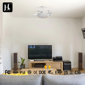 New design of thin <b>ceiling</b> fans with <b>lighted</b> blades, featuring application <b>control</b> and <b>remote</b> leveling installation - Product Image 3