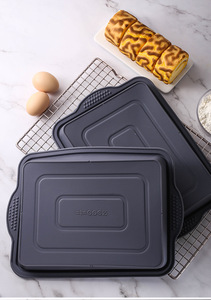 Moule à gâteau <span class=keywords><strong>carré</strong></span> en silicone Moule à brownie Ustensiles de cuisson avec poignées antidérapantes Moule de cuisson antiadhésif pour pain, gâteau et <span class=keywords><strong>tarte</strong></span> - Product Image 2