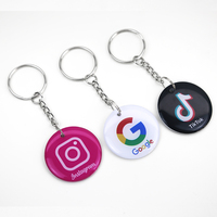 Etiquetas de llavero NFC con logotipo personalizado, iconos de redes sociales, tarjetas mini epoxi impermeables para control de acceso