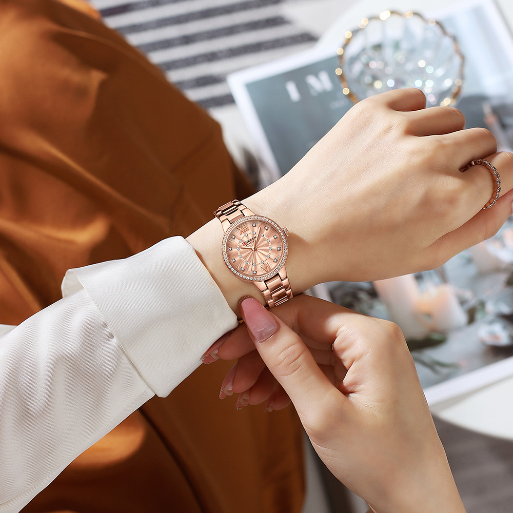CURREN — montre-Bracelet en acier inoxydable pour femmes, marque de luxe, Bracelet classique décontracté, horloge, 9085