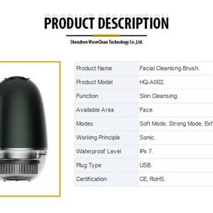 แปรงทำความสะอาดผิวหน้าซิลิโคนแบบชาร์จไฟได้ IPX7 แปรงขัดผิวหน้าแบบหมุน ทำความสะอาดผิวอย่างล้ำลึก กันน้ำ ขจัดเซลล์ผิวที่ตายแล้ว - Product Image 6