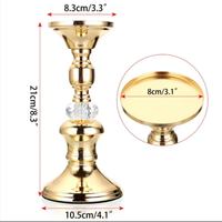 Meistverkaufter 21-Zentimeter Europäischer Luxuriöser Retro Goldener Galvanisierter Eisen-Kerzenhalter für Hochzeitsdekorationen