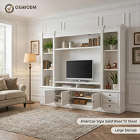 Venta Directa de Fábrica, Mueble para TV Grande Blanco para Dormitorio y Sala de Estar, Tamaño Personalizado, Consola para TV con Múltiples Espacios de Almacenamiento para Muebles Modernos