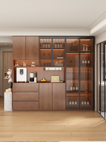 Meubles de salle à manger de luxe, présentoir moderne en bois et verre, armoire à vin