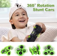 Coches de acrobacias RC con caja de color, control remoto, 4WD, coche de derrape con rotación de 360 grados, construcción de metal y plástico, alcance de 100M, cargador para niños, auto.
