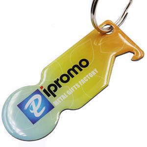 ที่กำหนดเองรถเข็นช้อปปิ้งกำจัดด้วยที่เปิดขวดเครื่องมือหลายพวงกุญแจด้านหลังแกะสลักหมึกสีดำ - Product Image 2