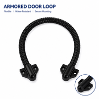 Boucle de porte blindée noire de 40 cm avec extrémités triangulaires en ABS, protecteur de câble flexible en acier inoxydable pour portes de contrôle d'accès
