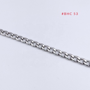 Collier chaîne gourmette épaisse en acier inoxydable, bracelet à maillons lourds, ton or et argent, vente en gros - Product Image 2