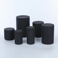 Conteneur de poudre givré et poli de 10oz Pot de puissance de Protien Pot de capsule en plastique noir vide