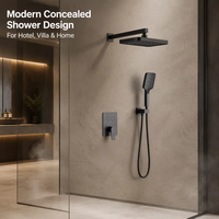 Système de douche thermostatique à 2 fonctions, design en laiton et céramique encastré mural, pour hôtel, villa et usage domestique, moderne