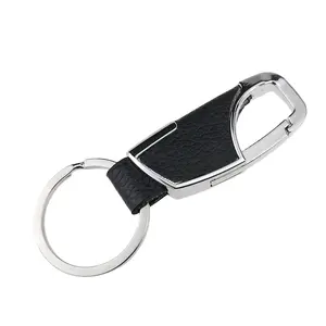 Personalized Leather Keychains Carabiner, Custom Leather Metal Keychains Logo