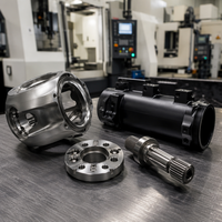 JXD - Mecanizado CNC Personalizado, Carcasa Esférica de Acero Inoxidable, Cojinete con Brida, Eje Estriado, Ensamblaje Cilíndrico, Electroerosión por Hilo